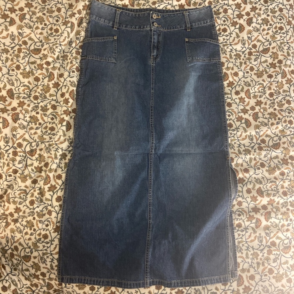 Vintage denim maxi skirt